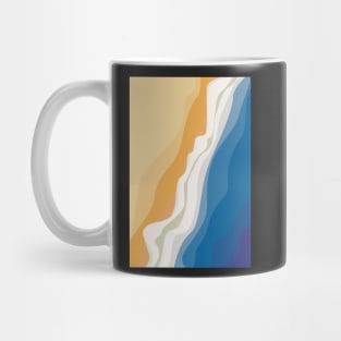 Sunny beach waves illustration Mug